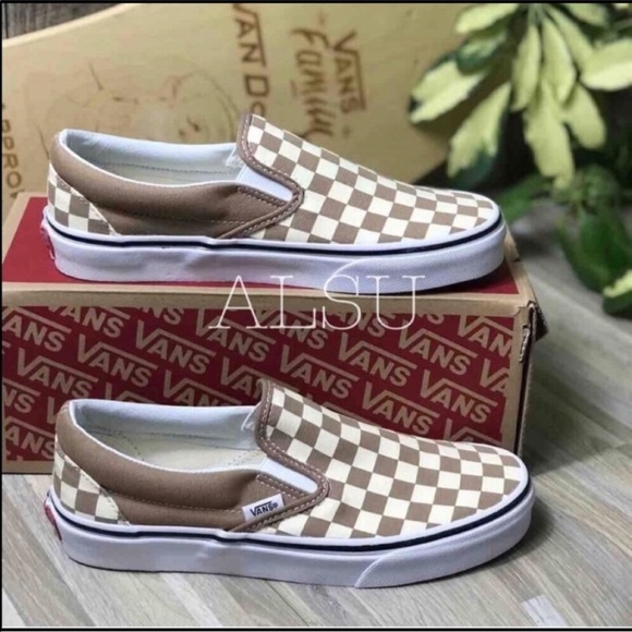 VANS Classic Slip On Tger Checkerboard ChocolatE W - Picture 2 of 8